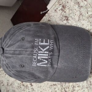 Mike - Gray Cap with Embroidered Text